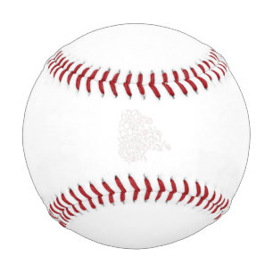Pale Grey, Milk White, floral design Baseball