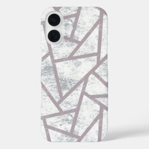 Pale grey mosaic pattern iPhone 16 case