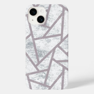 Pale grey mosaic pattern Case-Mate iPhone 14 case