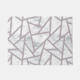 Pale grey mosaic pattern doormat