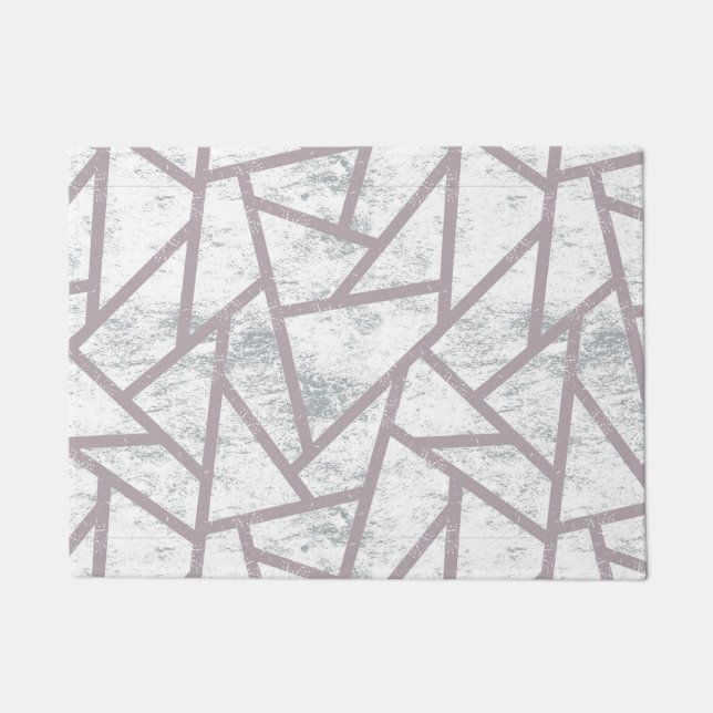 Pale grey mosaic pattern doormat (Front)