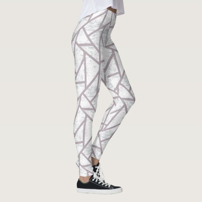 Pale grey mosaic pattern leggings (Right)