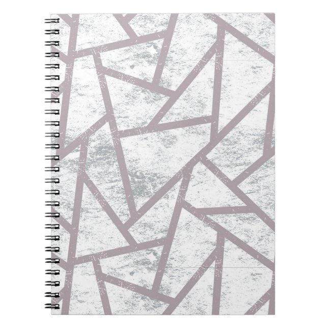 Pale grey mosaic pattern notebook (Front)