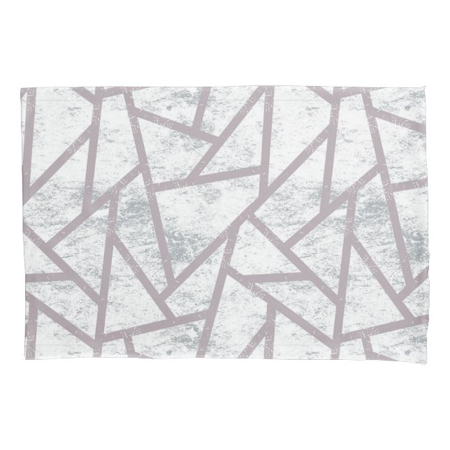 Pale grey mosaic pattern pillowcase (Front)
