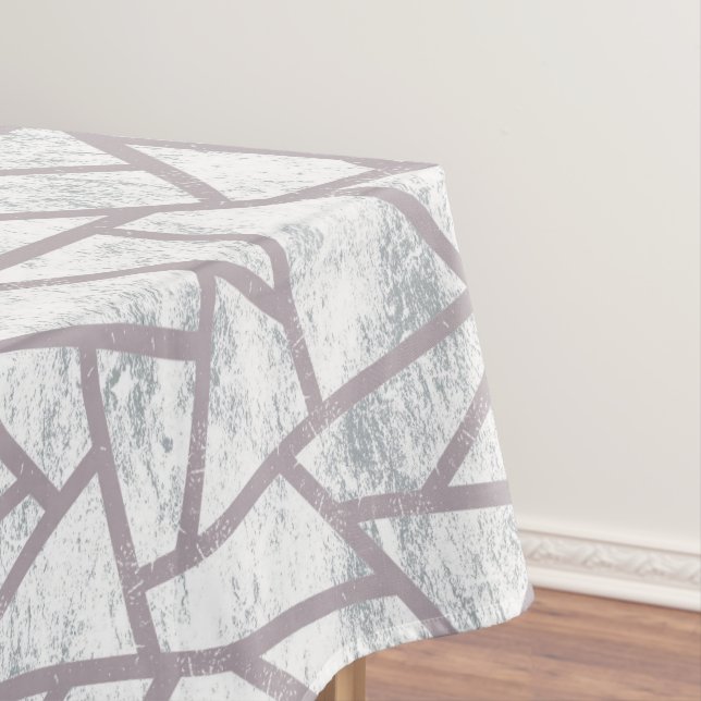 Pale grey mosaic pattern tablecloth (In Situ)