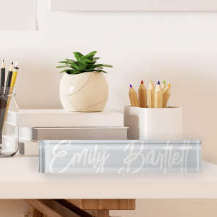 Pale Grey Oversized Handwritten Nameplate