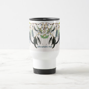 pale gum leaf green artistic watercolour minimal travel mug