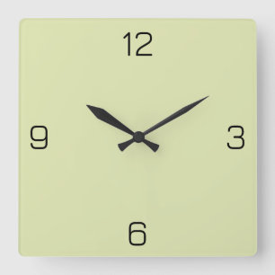 Pale Hops Green DFE6B0 Colour - Option to Add Name Square Wall Clock