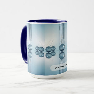 Pale Icy Blue Circle Platinum Orb Mug