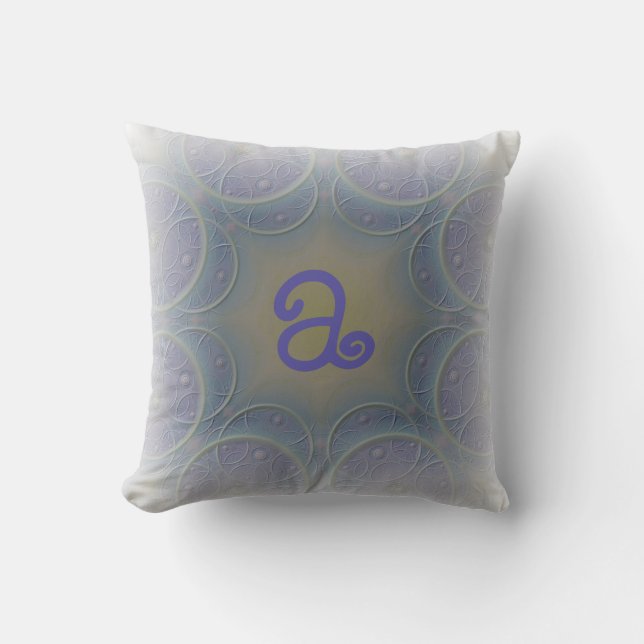 Pale Lavender Designed Monogram Cushion (Front)