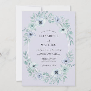 Pale Lavender Ethereal Winter Wedding Invitation