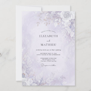 Pale Lavender Painted Wedding Invitation