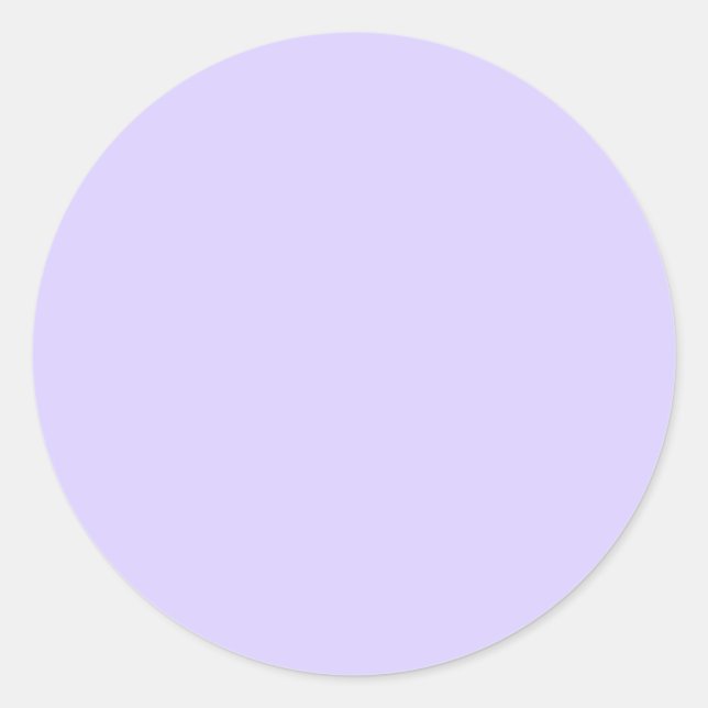 Pale Lavender Solid Colour Classic Round Sticker (Front)