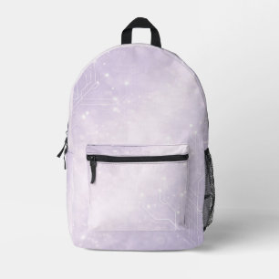 Pale lilac and pearl gray AI art Printed Backpack