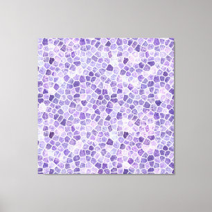 Pale Lilac And Purple Cobbled Patchwork Terrazo Pa Canvas Print