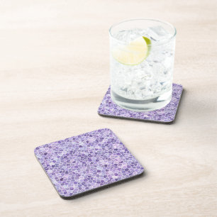 Pale Lilac And Purple Cobbled Patchwork Terrazo Pa Coaster