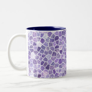 Pale Lilac And Purple Cobbled Patchwork Terrazo Two-Tone Coffee Mug