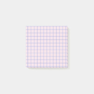 Pale Lilac Chequered Pattern Soft Grid Design Post-it Notes