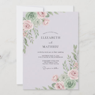 Pale Lilac Delicate Romantic Wedding Invitation