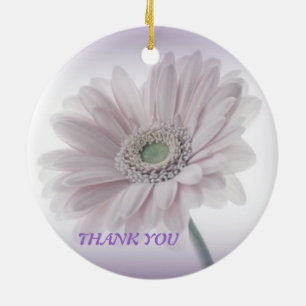 Pale Lilac Sunflower Ceramic Tree Decoration