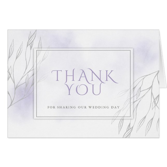 Pale Lilac Watercolor and Grey Willow Branch (Front Horizontal)