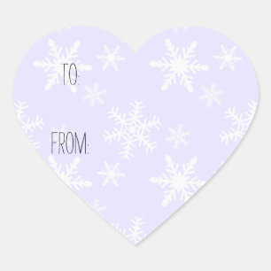 Pale Lilac White Snowflakes Gift Tag