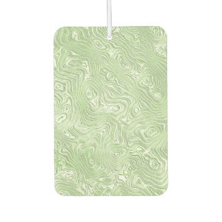 Pale Lime Green Abstract Moiré Rippled Pattern Car Air Freshener