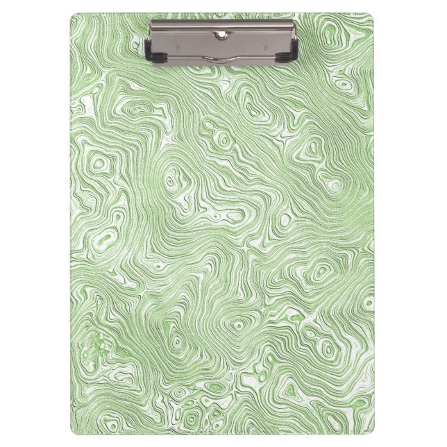 Pale Lime Green Abstract Moiré Rippled Pattern Clipboard (Front)