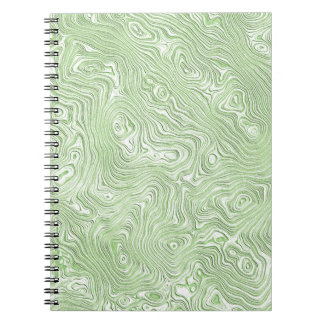 Pale Lime Green Abstract Moiré Rippled Pattern Notebook
