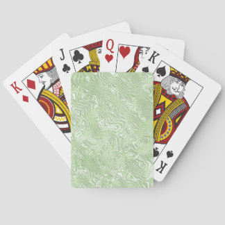 Pale Lime Green Abstract Moiré Rippled Pattern Playing Cards