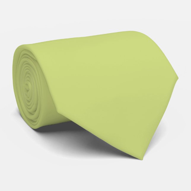 Pale Lime Green Solid Color Tie (Rolled)