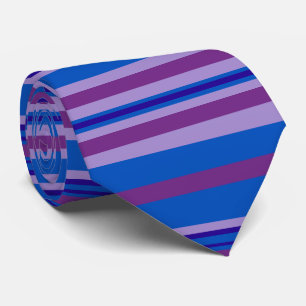 Pale Mauve Deep Purple Light Blue Navy Stripes Tie