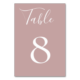 Pale Mauve Table Number Card