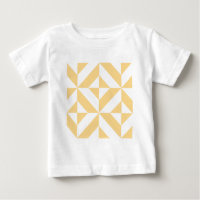 Pale Melon Geometric Deco Cube Pattern