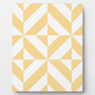Pale Melon Geometric Deco Cube Pattern Plaque