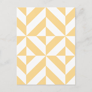 Pale Melon Geometric Deco Cube Pattern Postcard
