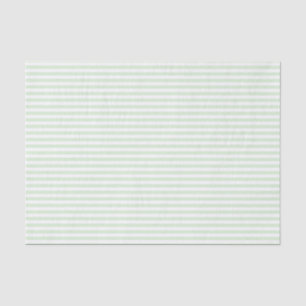 Pale Milky Jade Green and White Striped Pattern Tissue Paper