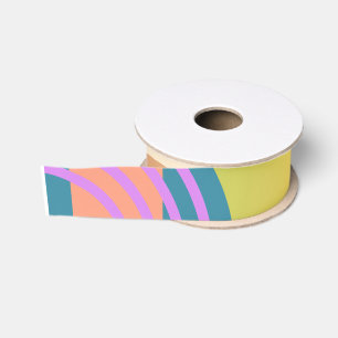 Pale Minimalist Abstract Geometric Shapes Grosgrain Ribbon