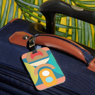 Pale Minimalist Abstract Geometric Shapes Luggage Tag