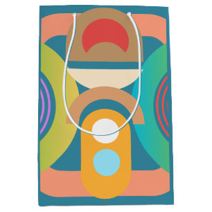 Pale Minimalist Abstract Geometric Shapes Medium Gift Bag