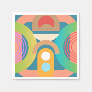Pale Minimalist Abstract Geometric Shapes Napkin