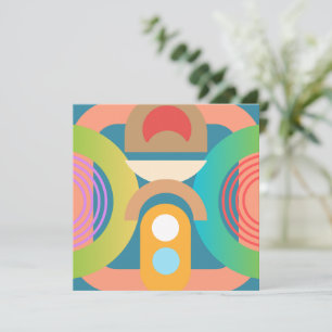 Pale Minimalist Abstract Geometric Shapes  Thank You Card