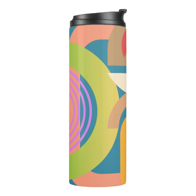 Pale Minimalist Abstract Geometric Shapes  Thermal Tumbler (Rotated Left)