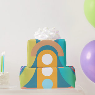 Pale Minimalist Abstract Geometric Shapes Wrapping Paper