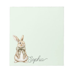 Pale Mint Bunny Rabbit Notepad