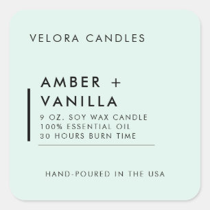 Pale Mint Modern Minimalist Candle Label Sticker