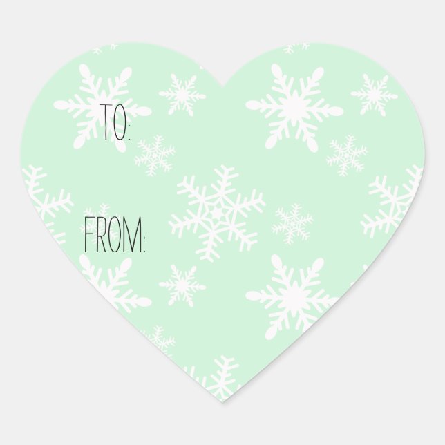 Pale Mint White Snowflakes Gift Tag (Front)