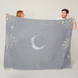 Pale Moon Burst Fleece Blanket
