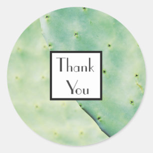 Pale Opuntia Thank You Wedding Gift Sticker