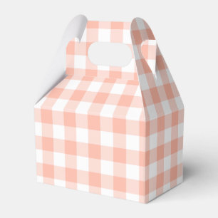 Pale Orange Gingham Plaid Gabled Party Favour Box